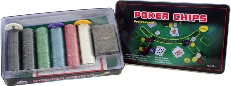 Large poker set in a tin box