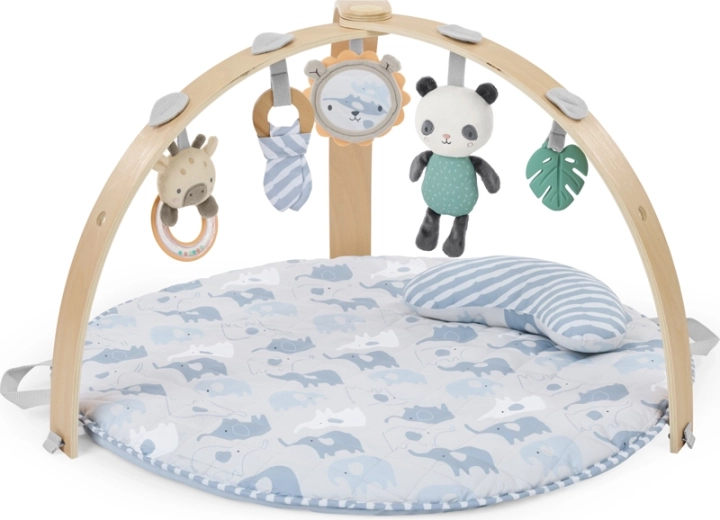 Ingenuity reversible play mat with wooden play arch Elephant March