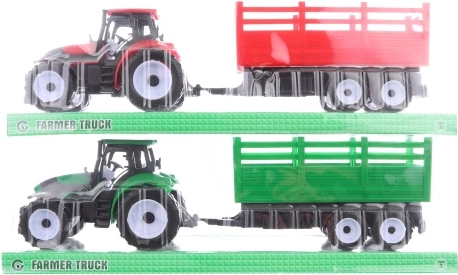 Plastic tractor with trailer for children