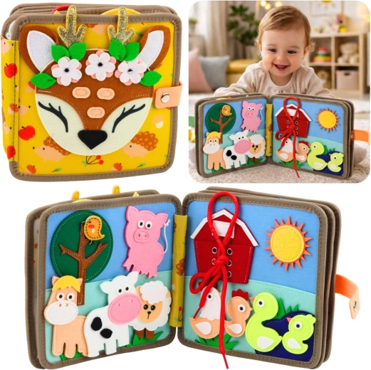 Sensory Felt Book Fawn – interactive educational book for little ones
