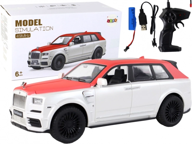 Auto RC 1:20 bianco‑rosso con telecomando