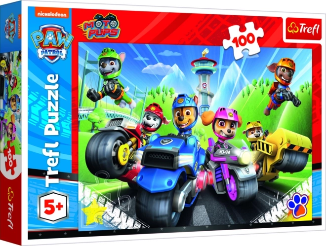 Sestavljanka 100 koščkov PAW PATROL na motorjih