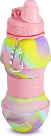 Borraccia pieghevole in silicone NILS Camp 700 ml rosa