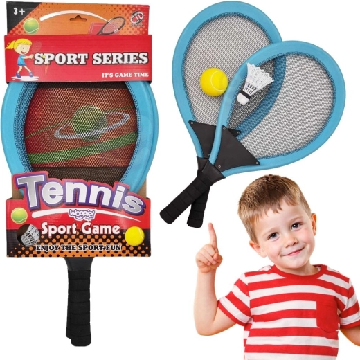 Woopie grote rackets voor kinderen – set voor tennis en badminton met balletje en shuttle
