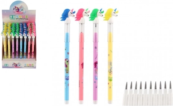 Svinčnik z samorogom z zamenljivimi konicami, 4 barve