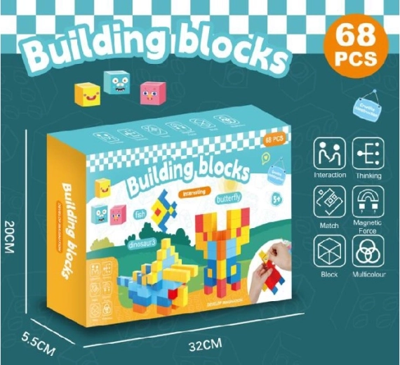 Magnetische Konstruktionsbausteine 68 Stk.