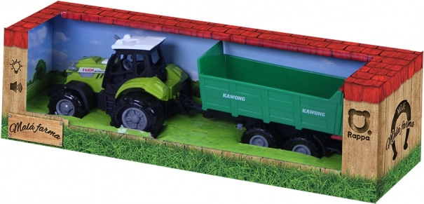 Traktor sa zvukovima i svjetlom sa zelenom prikolicom