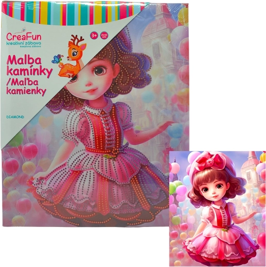 Peinture diamant poupée d’anniversaire 25 × 30 cm