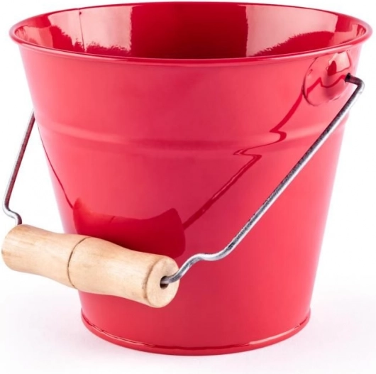 Woody Garten-Eimer rot aus Metall