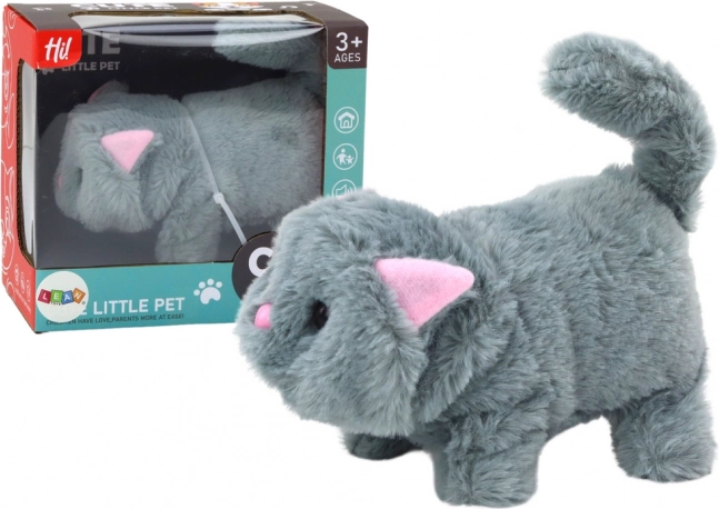 Interactive Plush Cat Gray