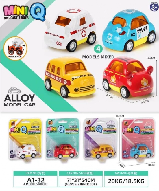 6 cm Metal Pull-Back Toy Car