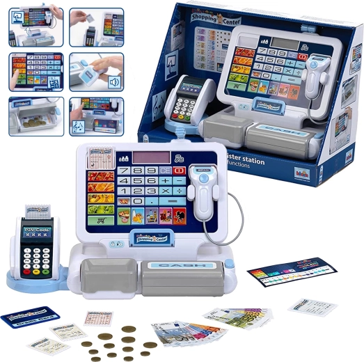 caisse enregistreuse pour enfants avec terminal et scanner