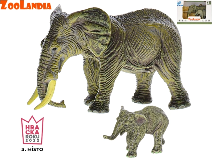 Zoolandia elefante con cucciolo – figurina realistica in plastica per bambini
