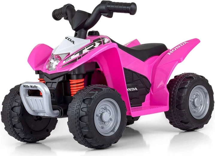 Električni otroški štirikolesnik HONDA ATV roza – licenčen poganjalec MILLY MALLY