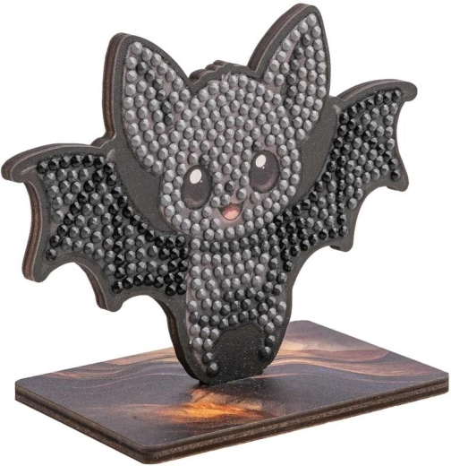 Crystal Art Diamond Painting – Bat on Wooden Stand
