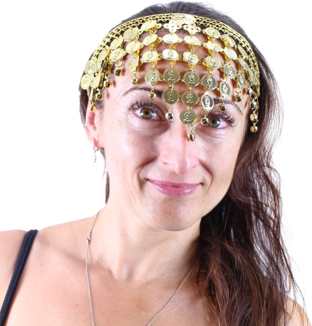 Oriental headband with golden coins