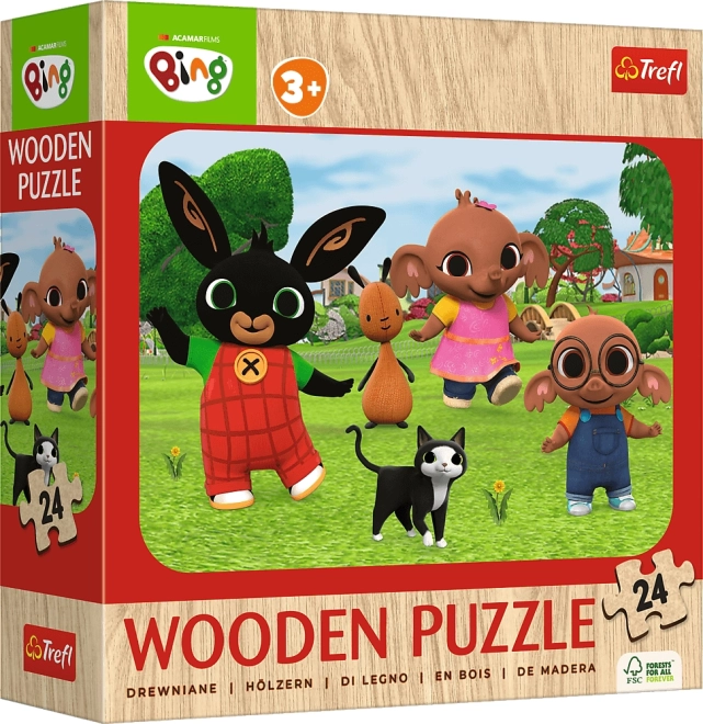 Wooden Puzzle BING – Meet Bing, 24 pieces