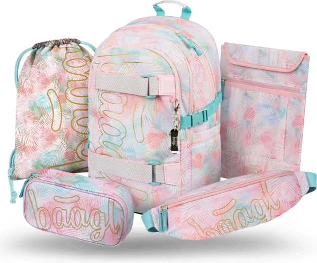Baagl set scolaire 5 pcs Skate Sunset – sac à dos, trousse, sac de sport, banane et housse pour ordinateur portable