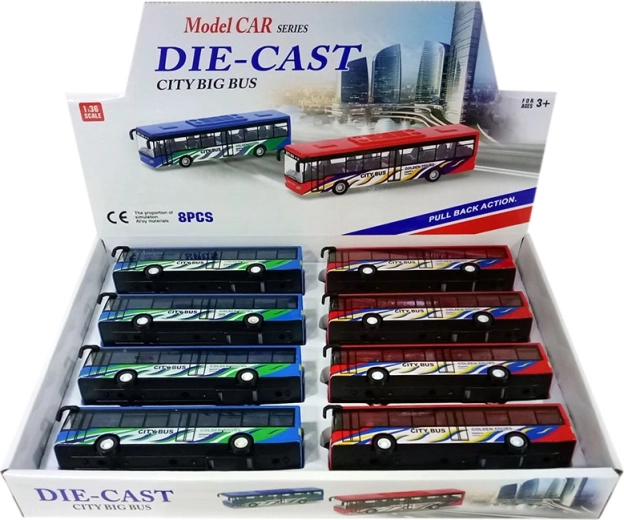 City metal bus 1:36 with pull-back drive