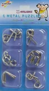 Set van zes metalen puzzels