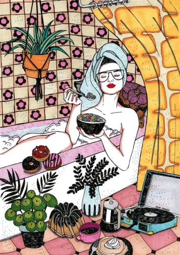 Puzzel Bad en Ontbijtgranen 1000 stukjes