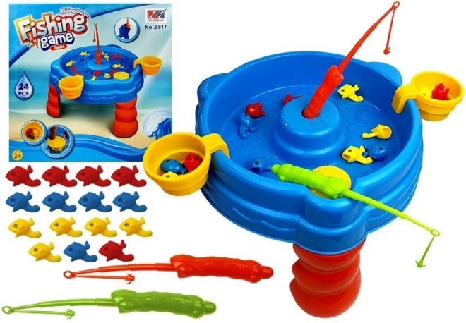 Fishing game for kids with table and 15 fish