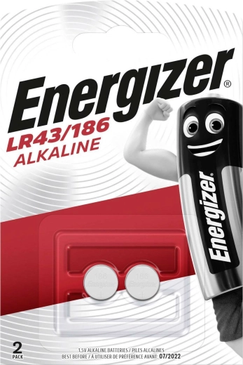 Energizer LR43/186 piles bouton alcalines 1,5 V, 2 pcs