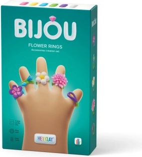 HEY CLAY Bijou anelli floreali – set creativo con pasta modellabile
