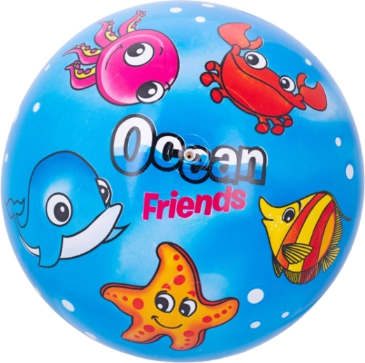 Rubber ball with sea animals motif 23 cm