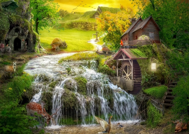 ENJOY Puzzle – Log Cabin by the Enchanted Stream, 1000 Pieces
