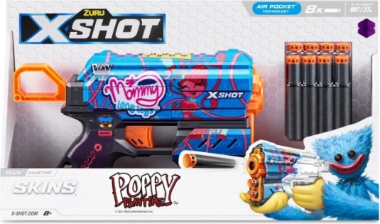 X-Shot Flux Gametime pistola spara dardi, 8 dardi in schiuma