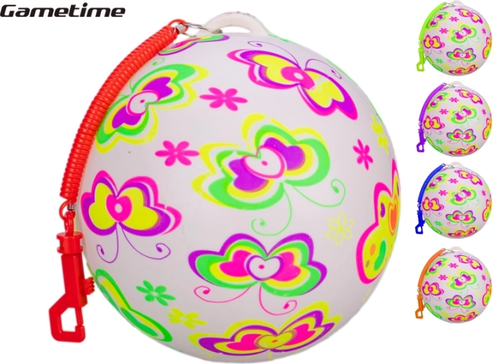 Bouncy Ball with Butterflies on a Spring 21 cm