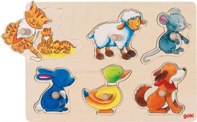 Houten inlegpuzzel mama en jong