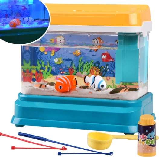 Interactive glowing aquarium lamp + magnetic fish ZA4367