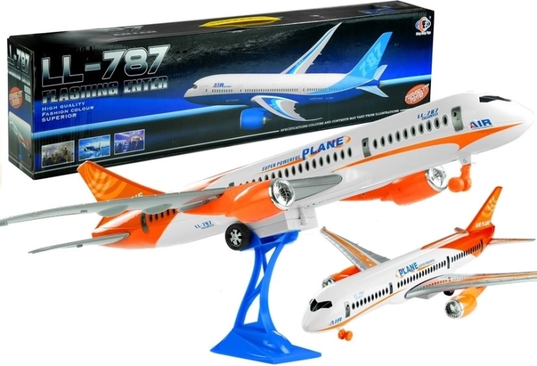 Samolot pasażerski Biała podstawa cierna 65 cm