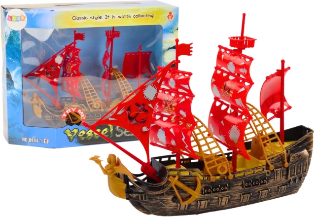 Piratksa ladja s svetlobnimi in zvočnimi učinki na kolescih, rjava