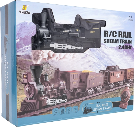 Train rétro avec fumée, lumière et son 172 cm