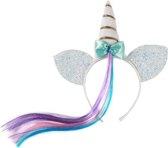 Serre-tête licorne avec mèche arc-en-ciel pour enfants