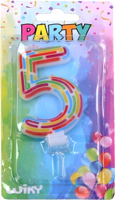 Candela per feste numero 5 – righe