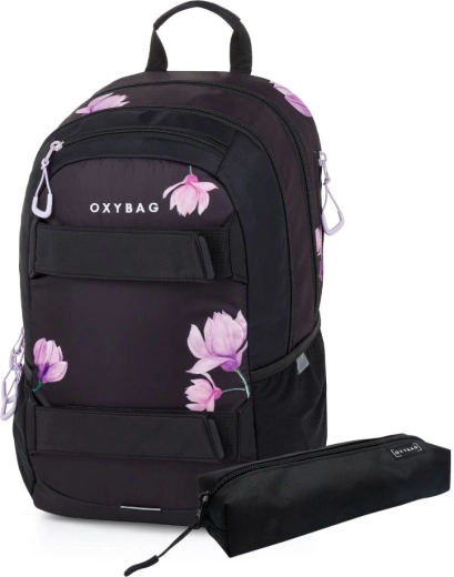 Student backpack with pencil case OXY Sport Flowers