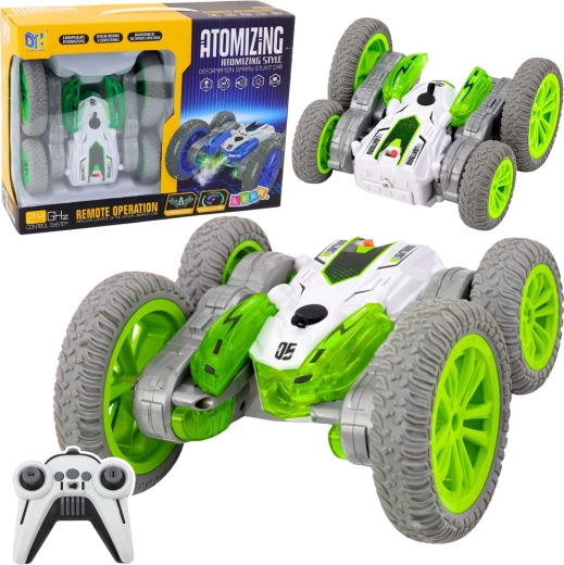 rc stuntauto met mist-effect en 360° driften – groen