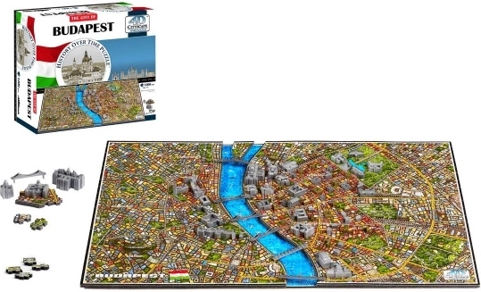 Puzzle 4D Budapest – mappa storica della città nel tempo
