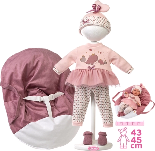 Llorens outfit per bambola New Born 40–42 cm con trasportino
