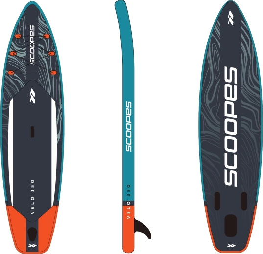 SUP gonfiabile LAGO 350 cm con set di accessori, grigio