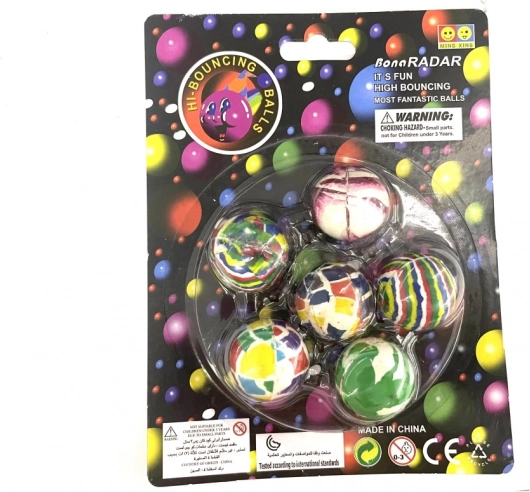 Set of Bouncy Balls Hop Balls 6 pcs 3.2 cm