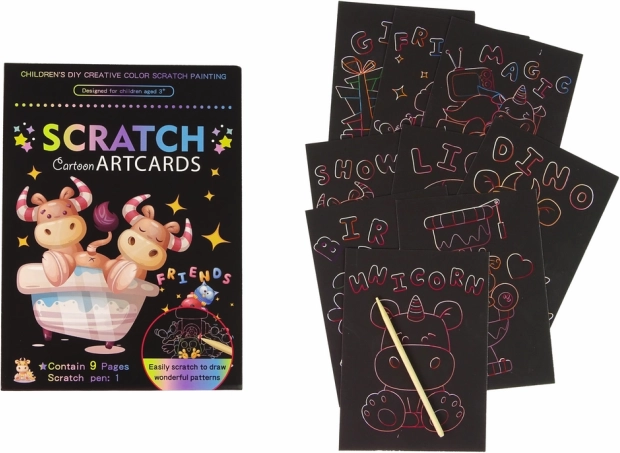 scratch-off coloring book for kids – animals