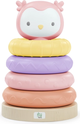 Piramide sensoriale impilabile con gufetta Nally di Ingenuity, 6m+