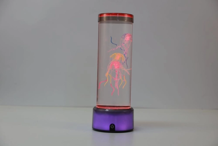 Color-changing lamp with floating jellyfish 33 cm