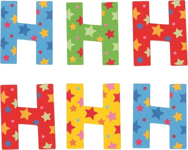 Lettera H in legno con stelline Bigjigs Toys