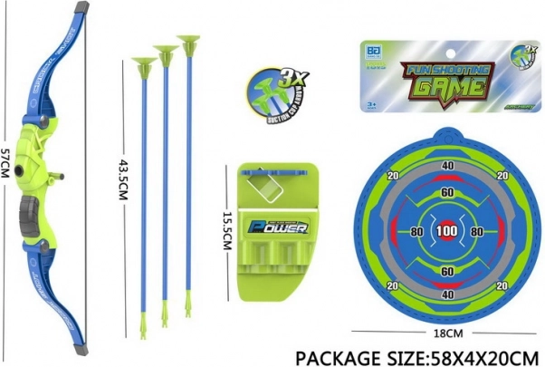 Blue Bow with Arrows and Target, 57 cm